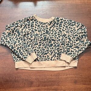 Aerie Leopard Print Women's Cropped Crewneck